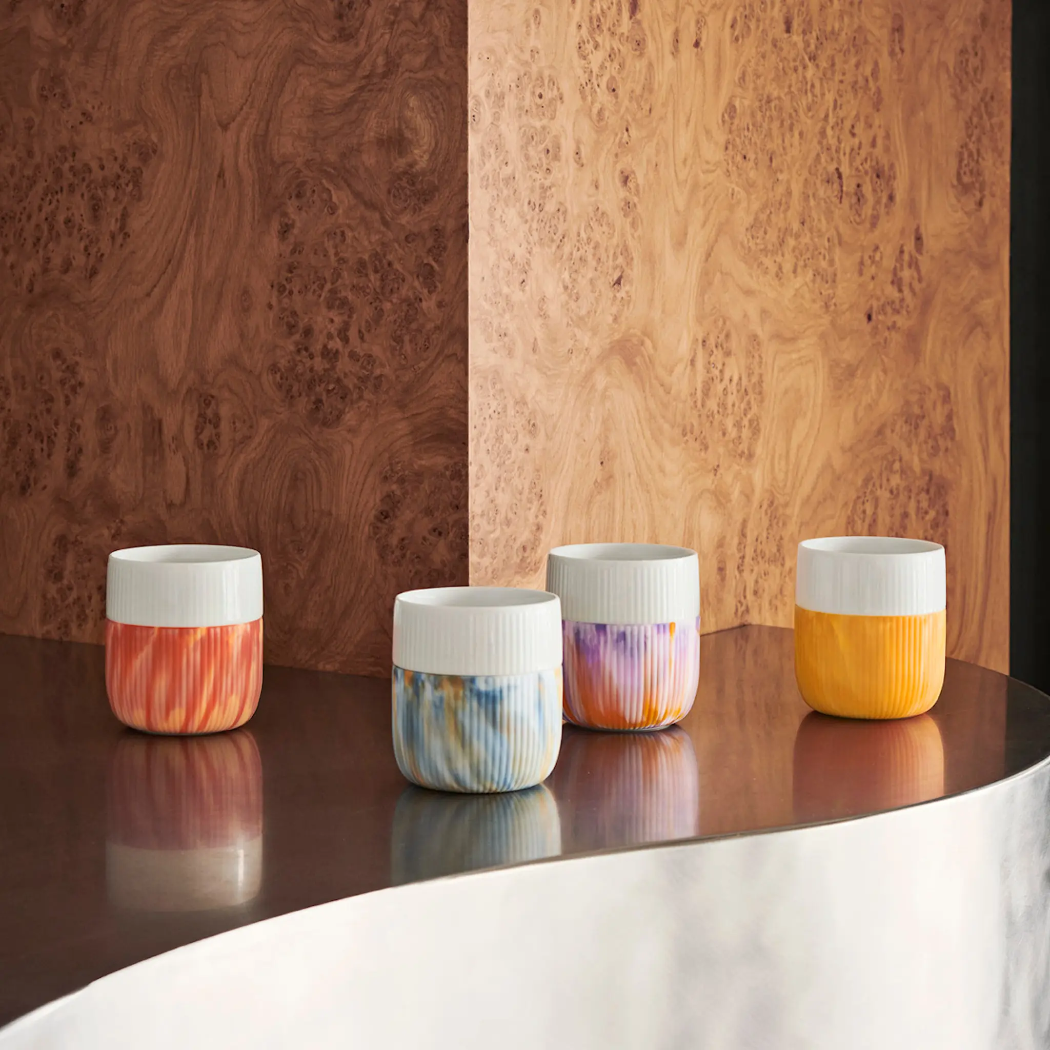 Royal Copenhagen Fluted Contrast Marble Mugg 35 cl warm ockre