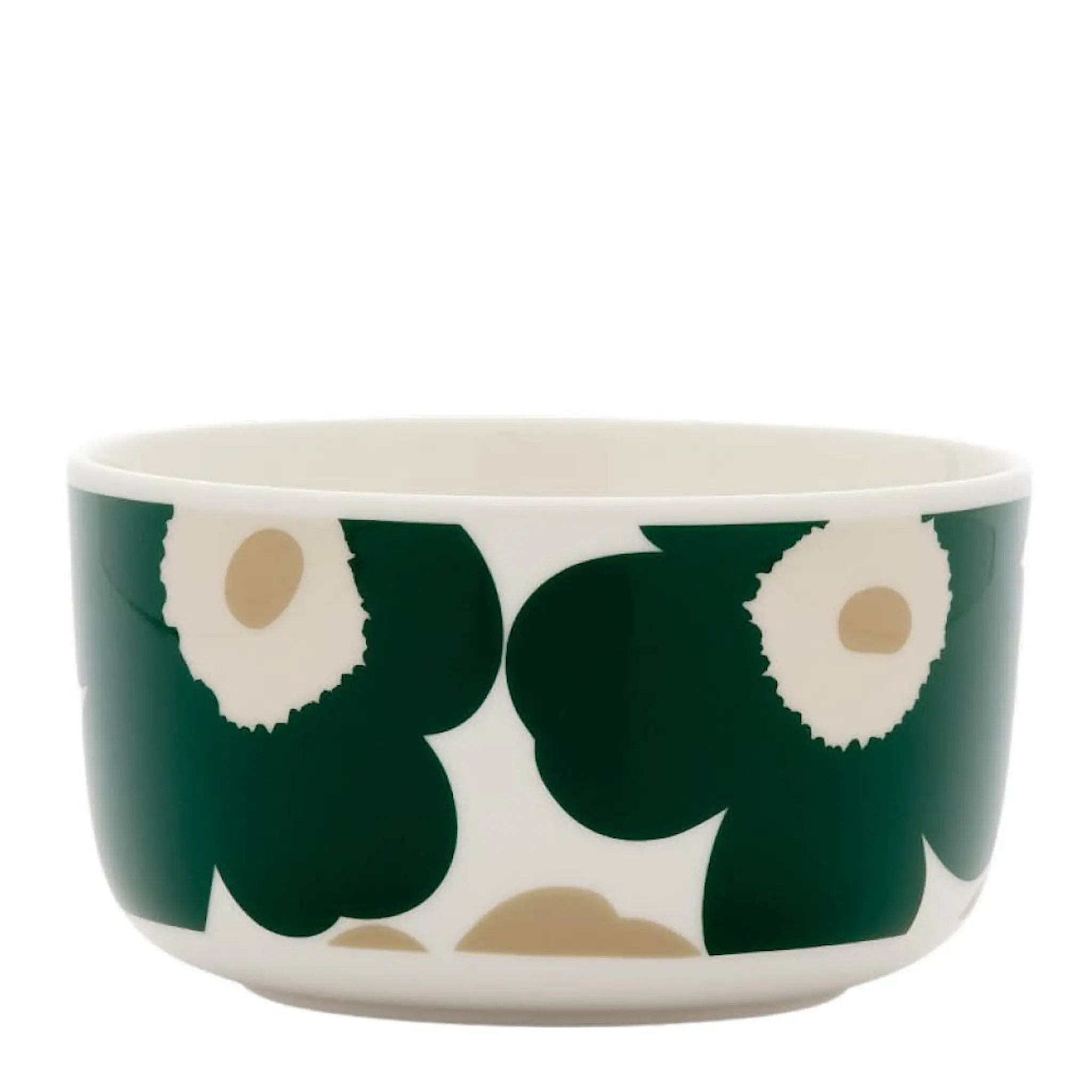Marimekko Oiva Unikko skål 50 cl vit/beige/grön