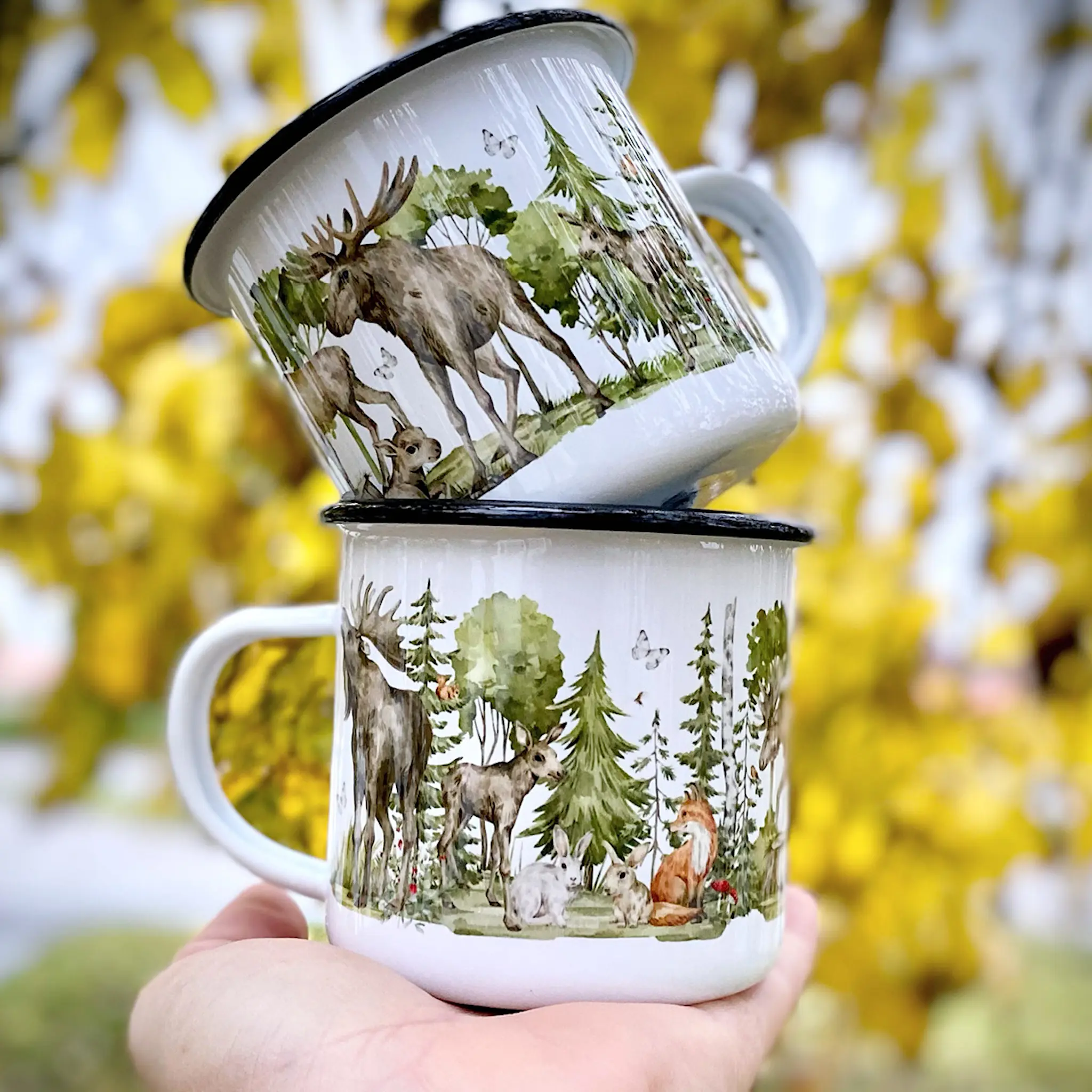 Mellow Design Emaljmugg 35 cl Älg King of the Forest