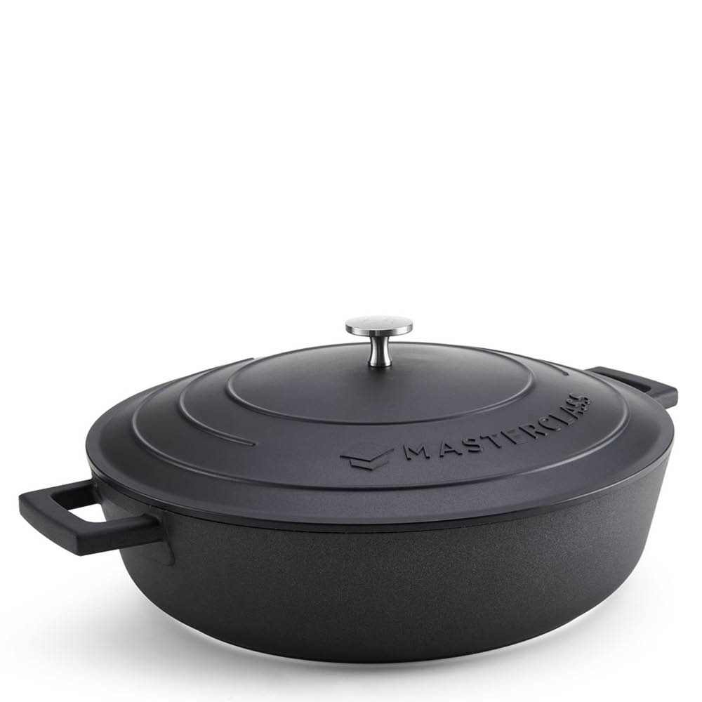MasterClass Cast Aluminium låg gryta 5 L svart