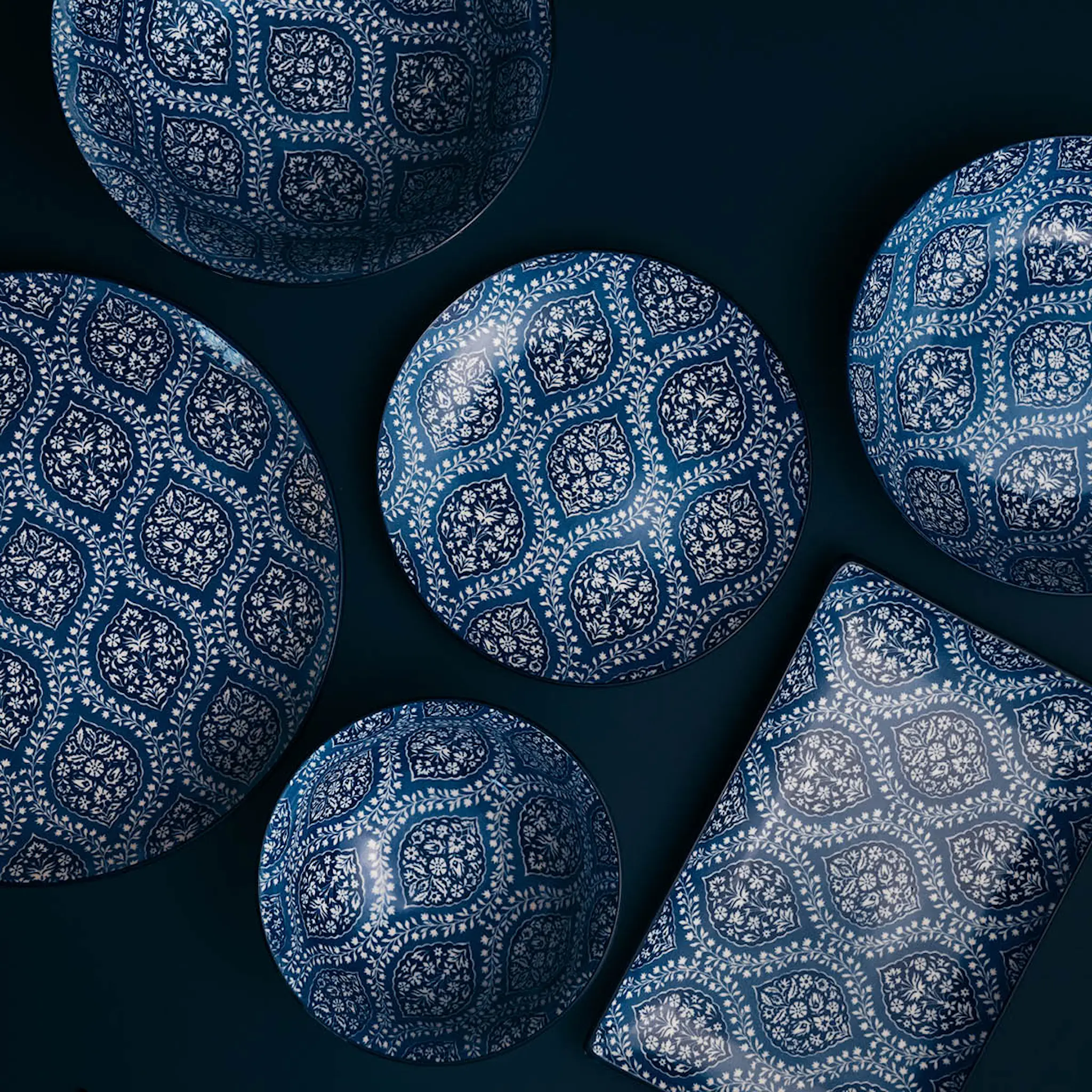 Stiernholm Sakura tallerken 26,5 cm blå/hvit