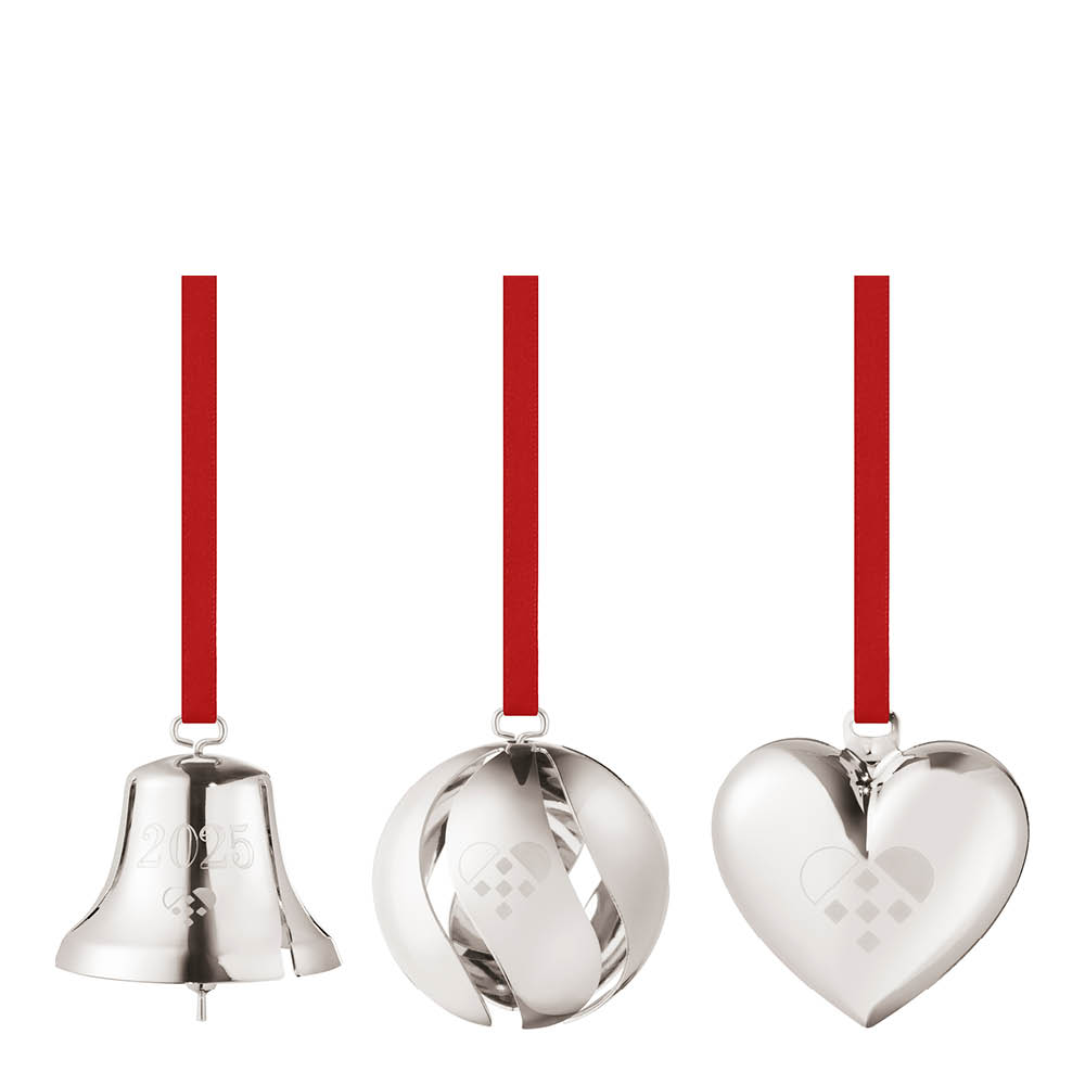 Georg Jensen - Joulu 2025 koristepakkaus 3 osaa hopea