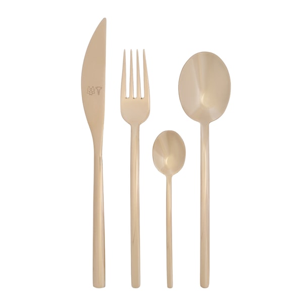 Bambini Cava bestickset 16 delar guld