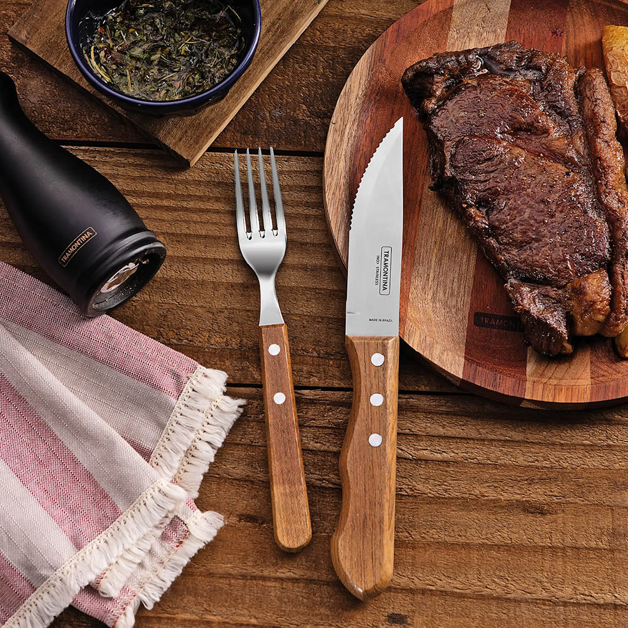 Tramontina Grillbestick 12 delar natur/stål