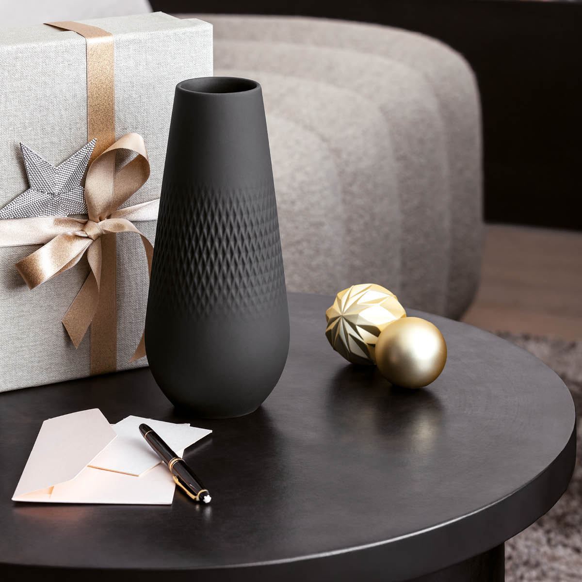 Villeroy & Boch Manufacture Collier Noir vas 26 cm svart