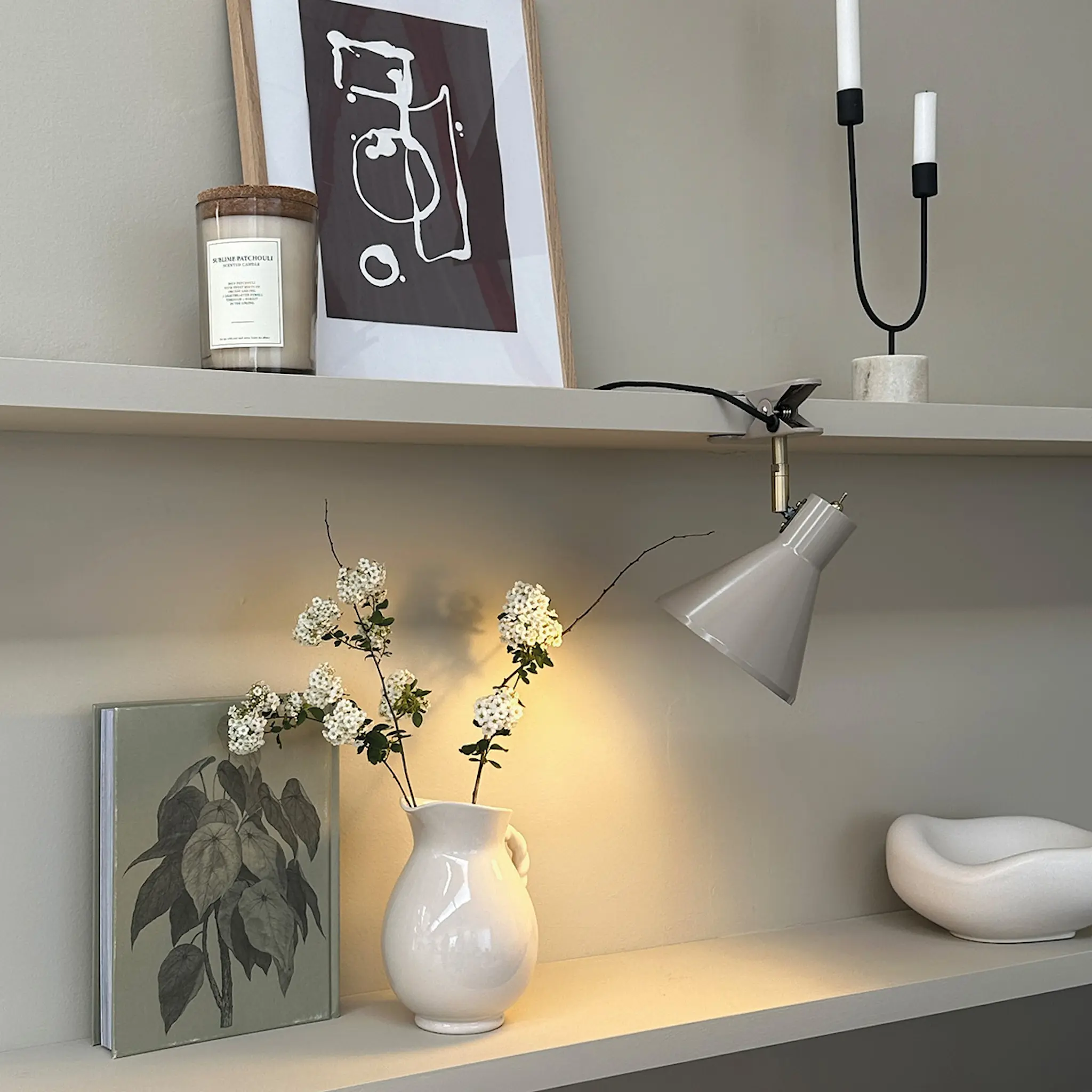 Dyberg Larsen Sleep klämlampa 16 cm beige