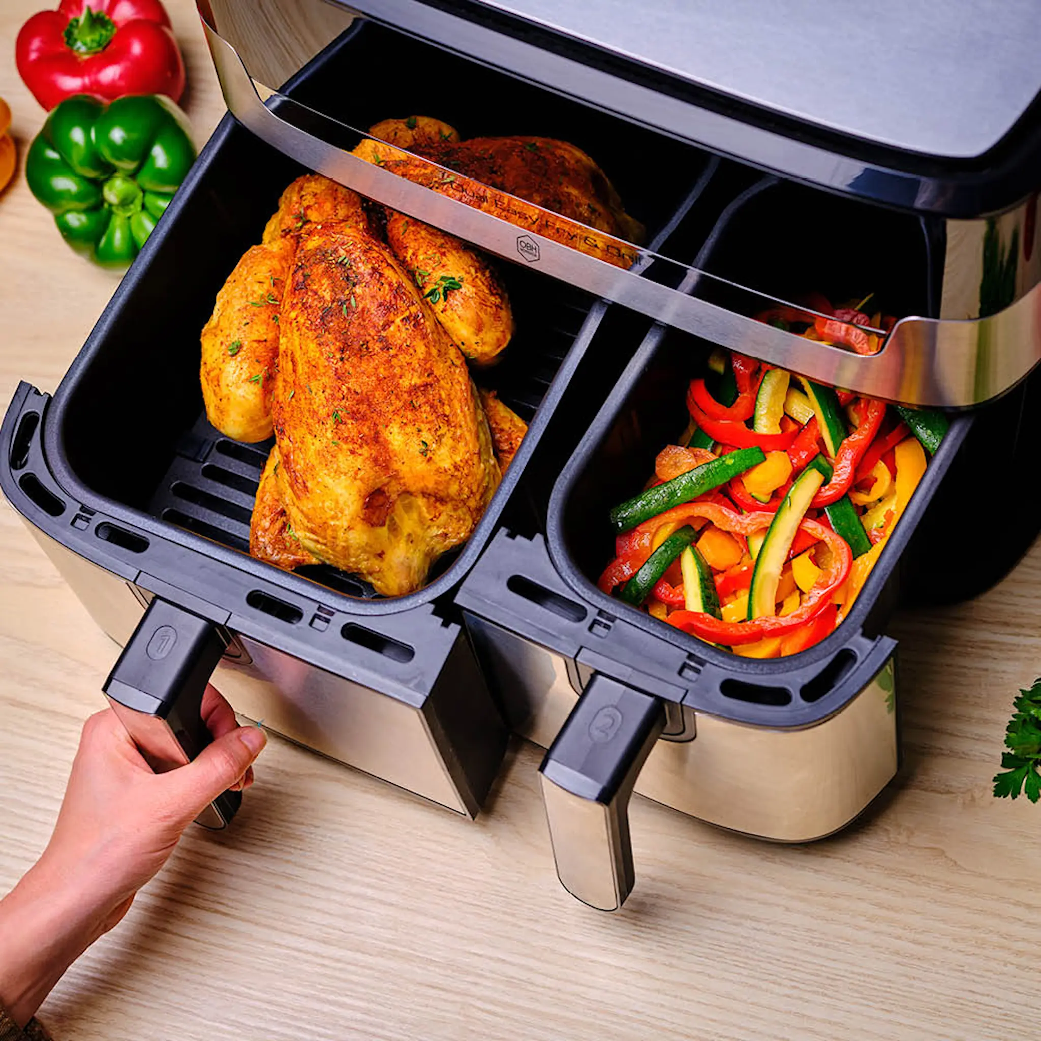 OBH Nordica Dual Easy Fry & Grill airfryer 5,2/3,1 L silver