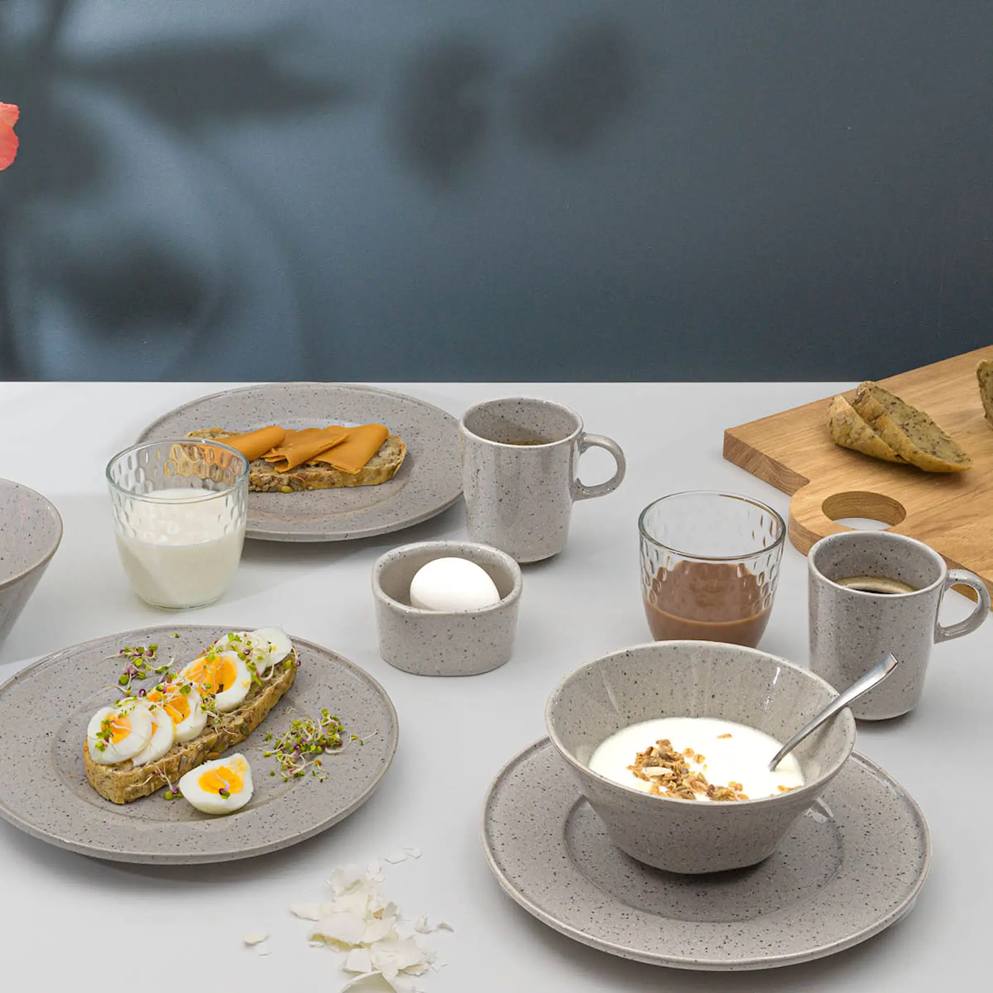 Modern House Granite White Mugg 25 clljus Grå