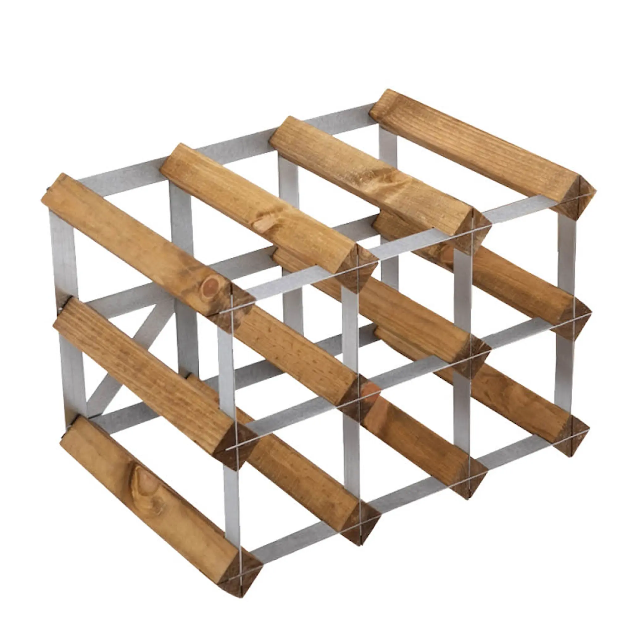 Traditional Wine Rack Vinställ 9 flaskor monterad ljus ek