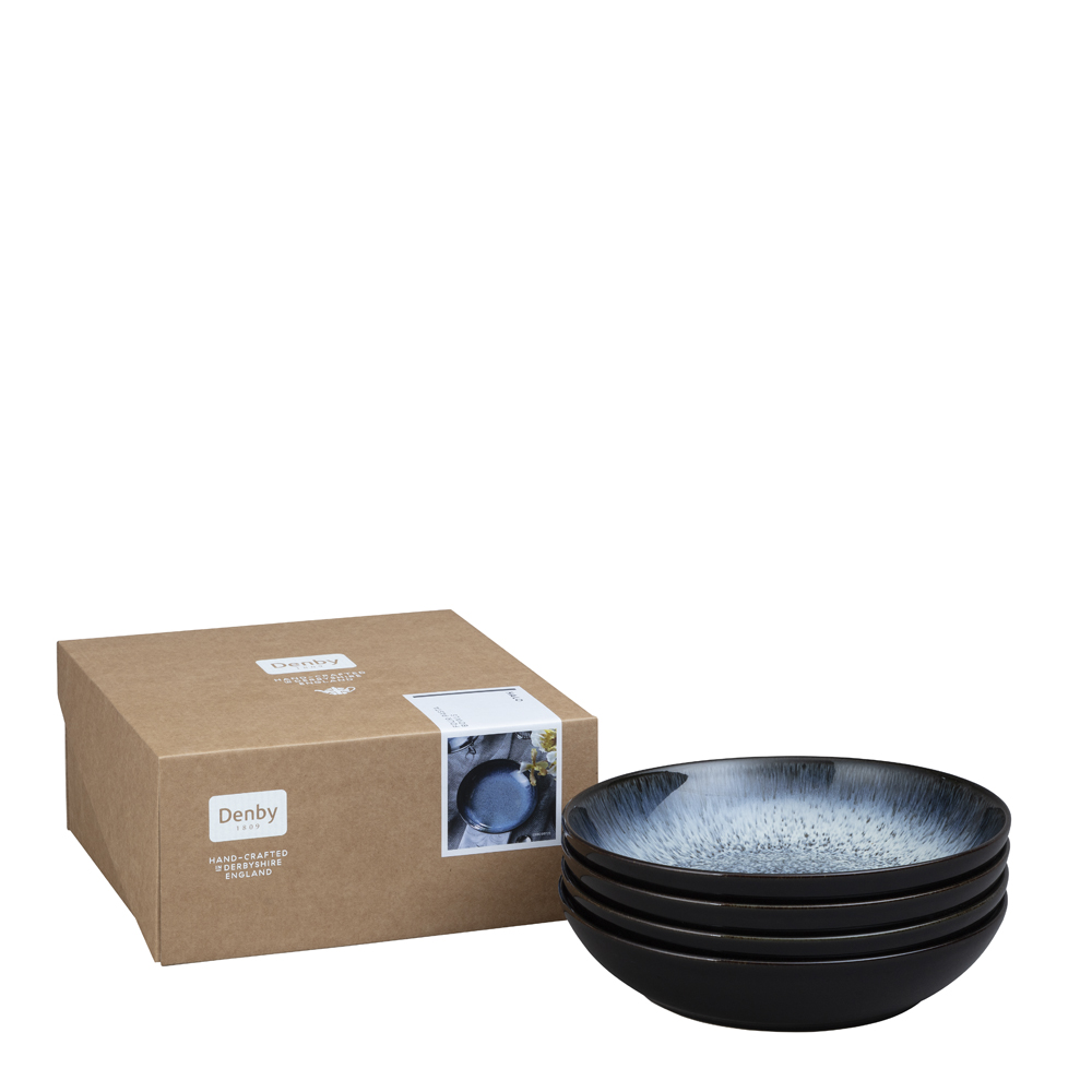 Denby Halo pastaskål 4 stk blå/svart