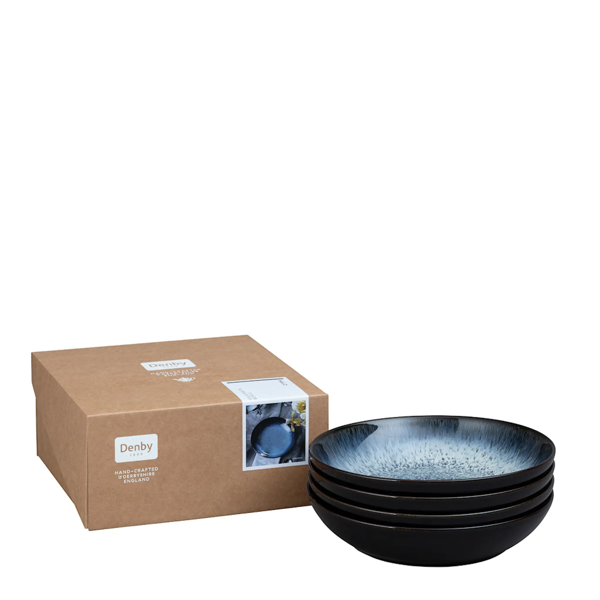 Denby Halo Pastakulho 4 kpl Sininen-musta
