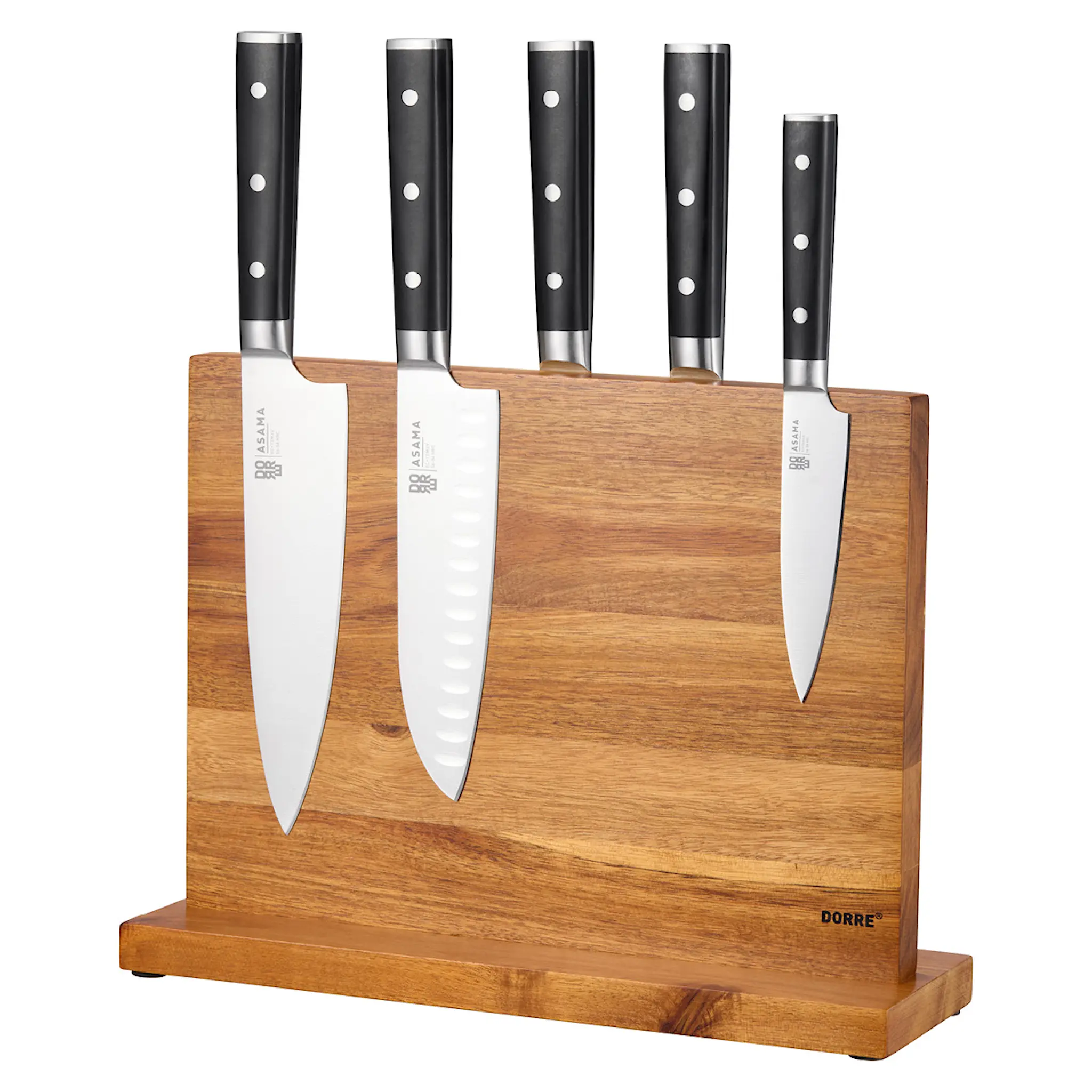 Dorre Kaya XL knivstativ magnet på 2 sider 34 cm akasie