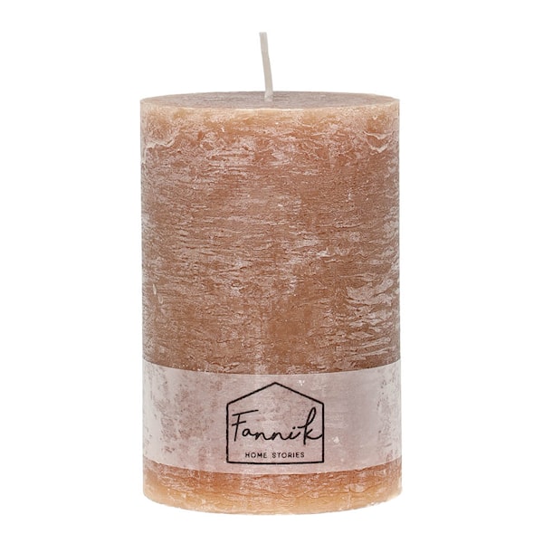 Rustik blockljus 15 cm cashew