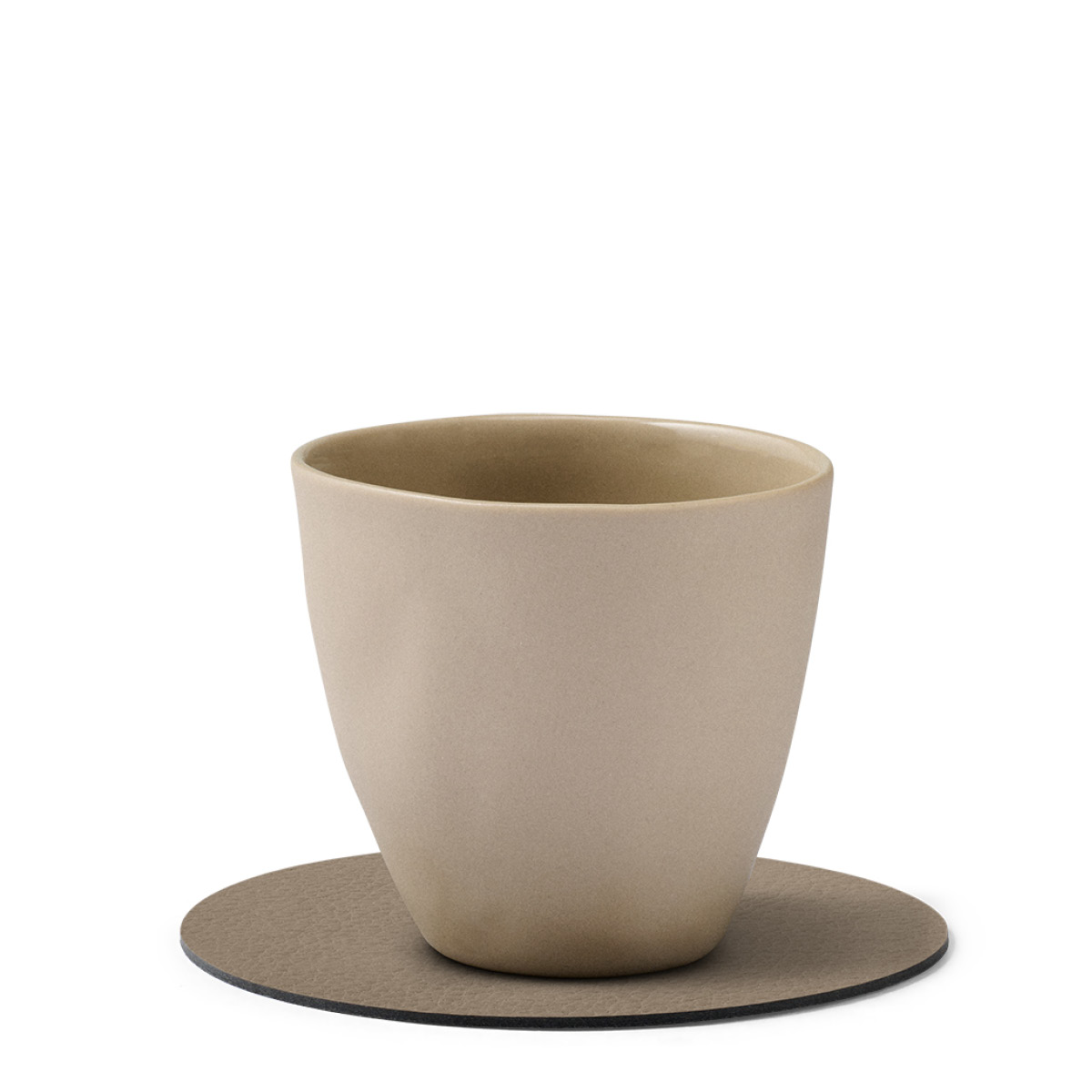 LIND DNA Leather Serene Circle glassunderlag 10 cm mole grey