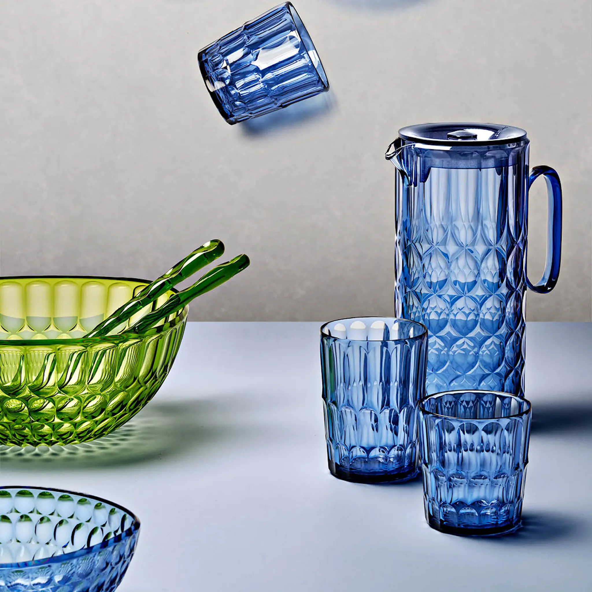 Guzzini Vanity tumbler hög 48 cl bioplast Mönster 2 Denim blue