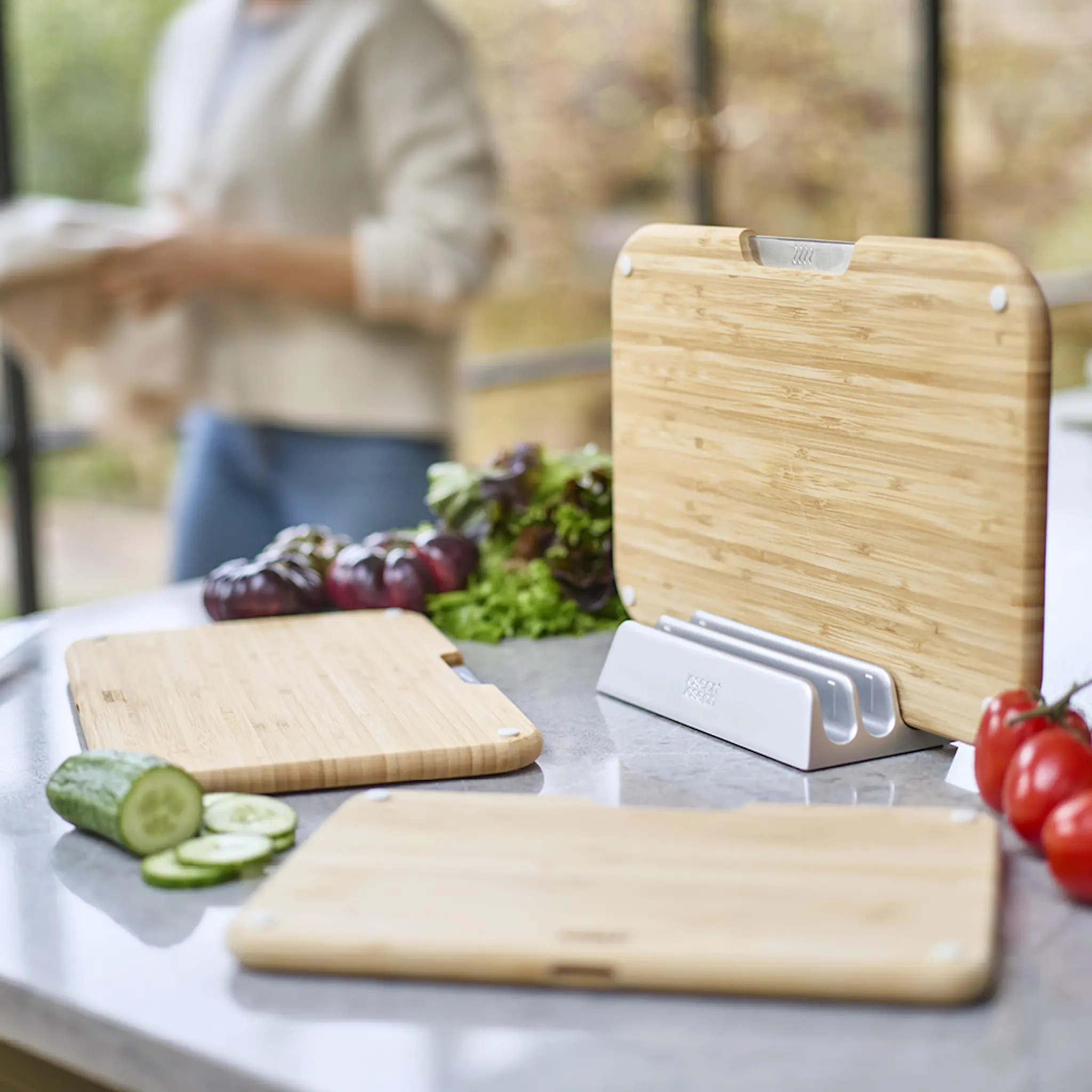 Joseph Joseph Nest Boards skärbräda set 3-pack bambu/stål
