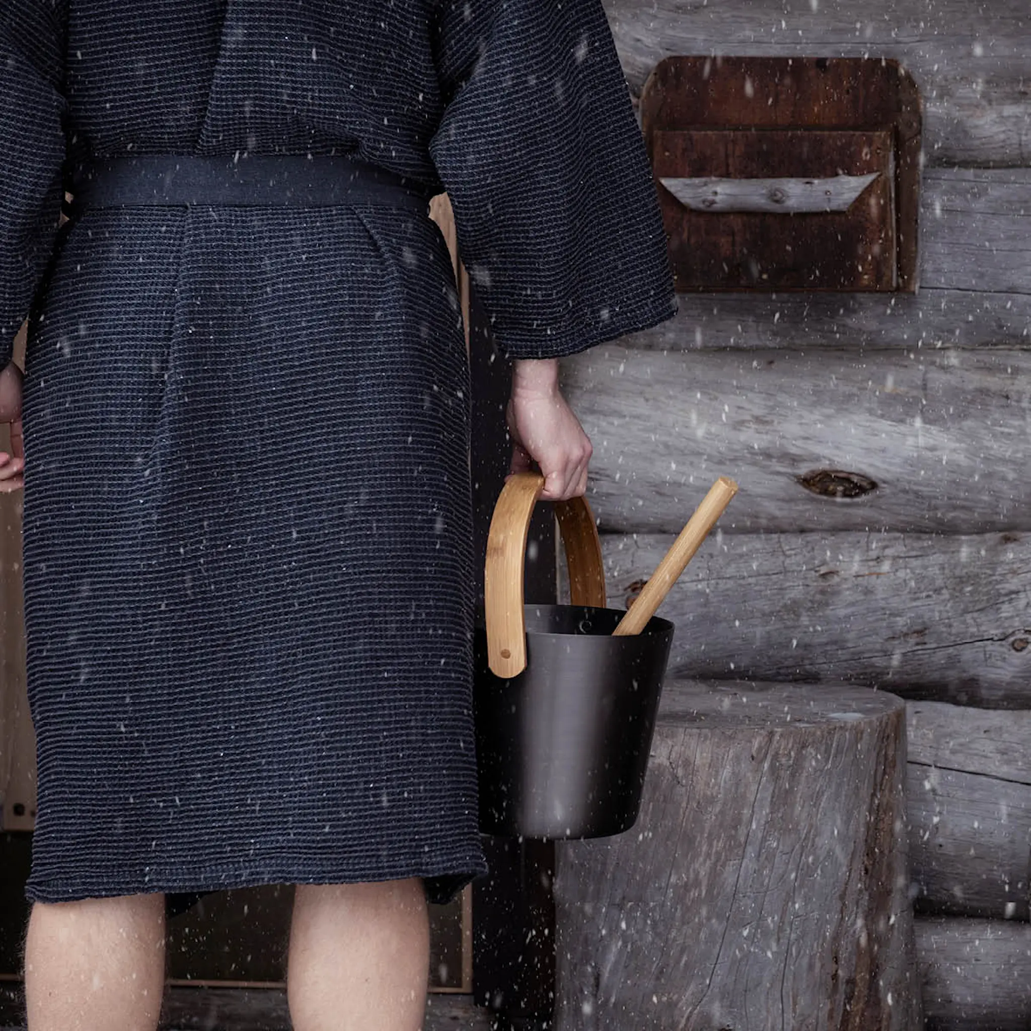 Rento Bastuhink 26 cm svart/bambu