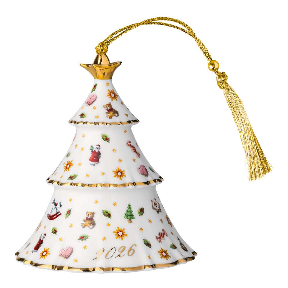 Villeroy & Boch Christmas Classic ornament julgran med 2026-logotyp