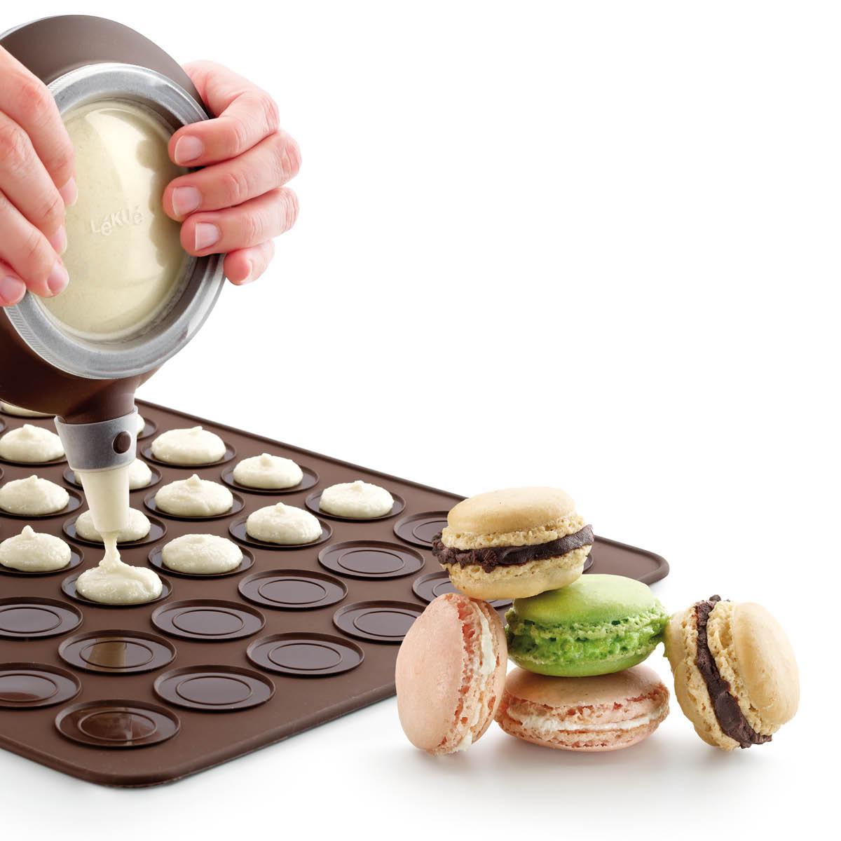 Lékué Bakmatta i silikon för Macarons 40x30 cm brun