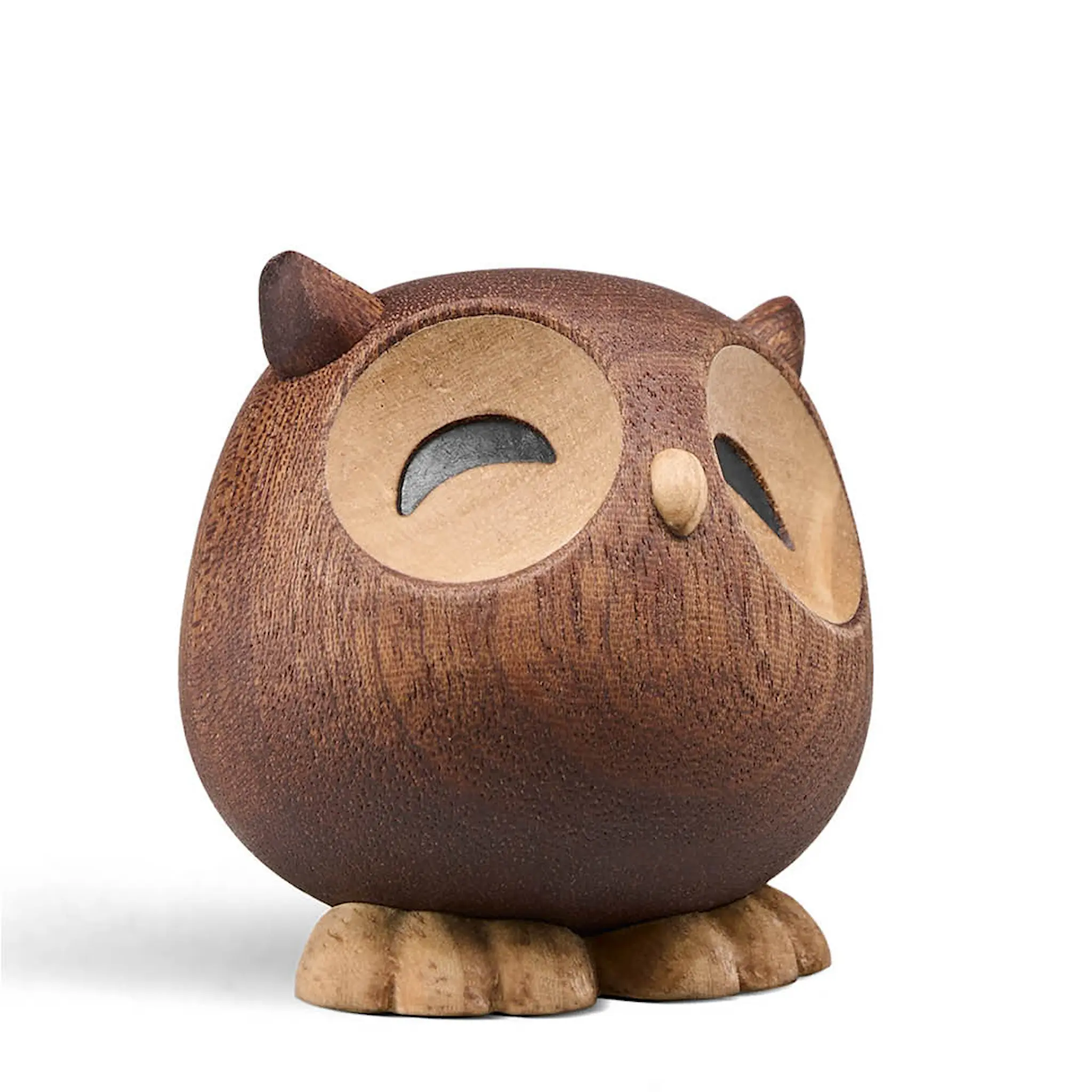FableWood Puufiguuri pöllö Sofia 5 cm Kumipuu/Sapele