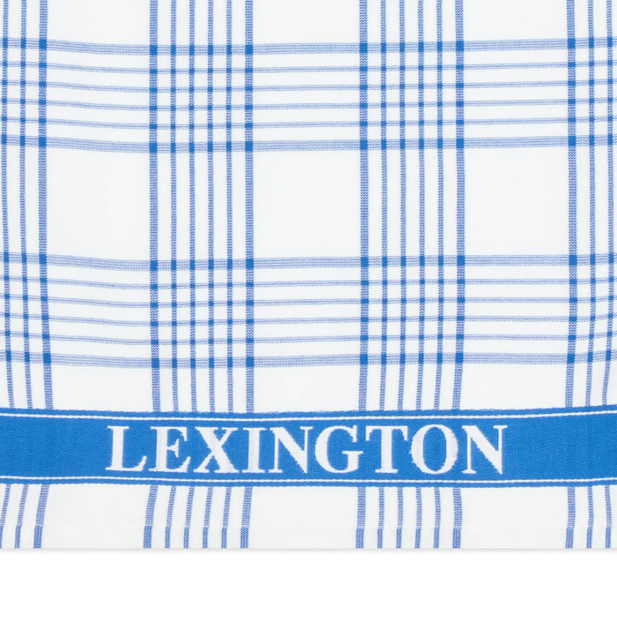 Lexington Kökshandduk 70x50 cm frotté rutig vit/blå