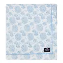 Bomullsduk 150x250 cm vit/blå blommönster