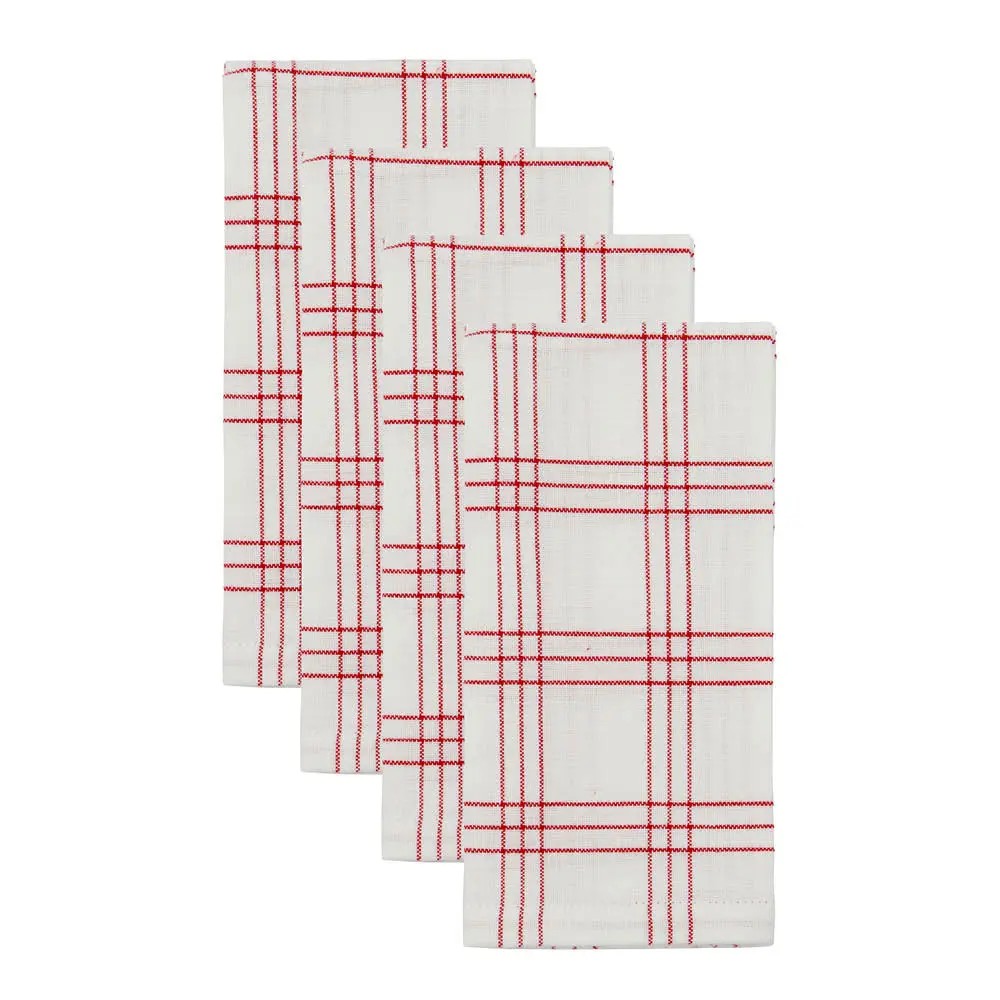 Chef Servetti 40x40 cm 4 kpl Punainen/Valkoinen