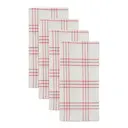 Chef tygservett 40x40 cm 4-pack röd/vit