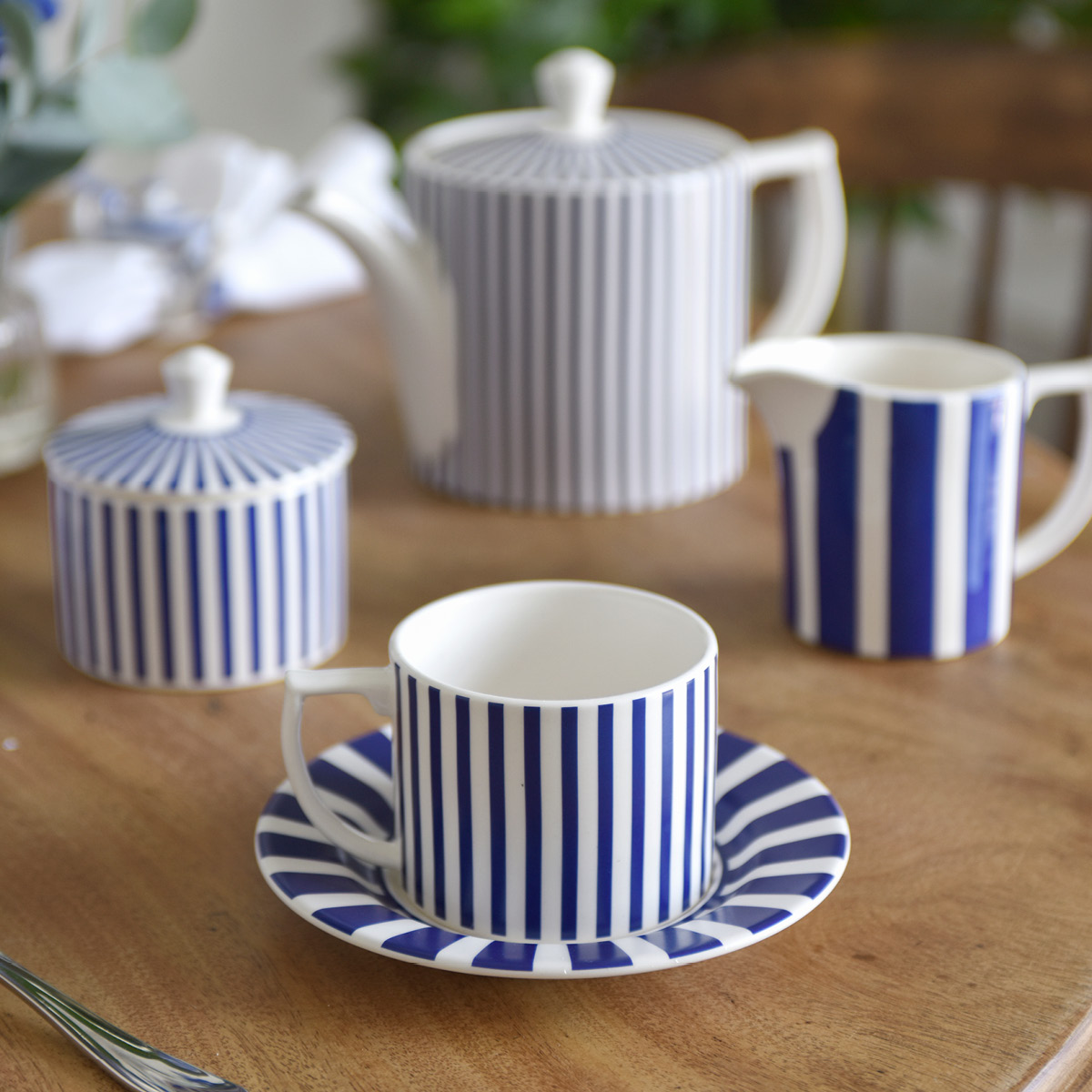 Spode Steccato kopp & fat 29 cl koboltblå