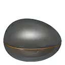 Zen skål med lock äggformad 16x11 cm petrol/brun