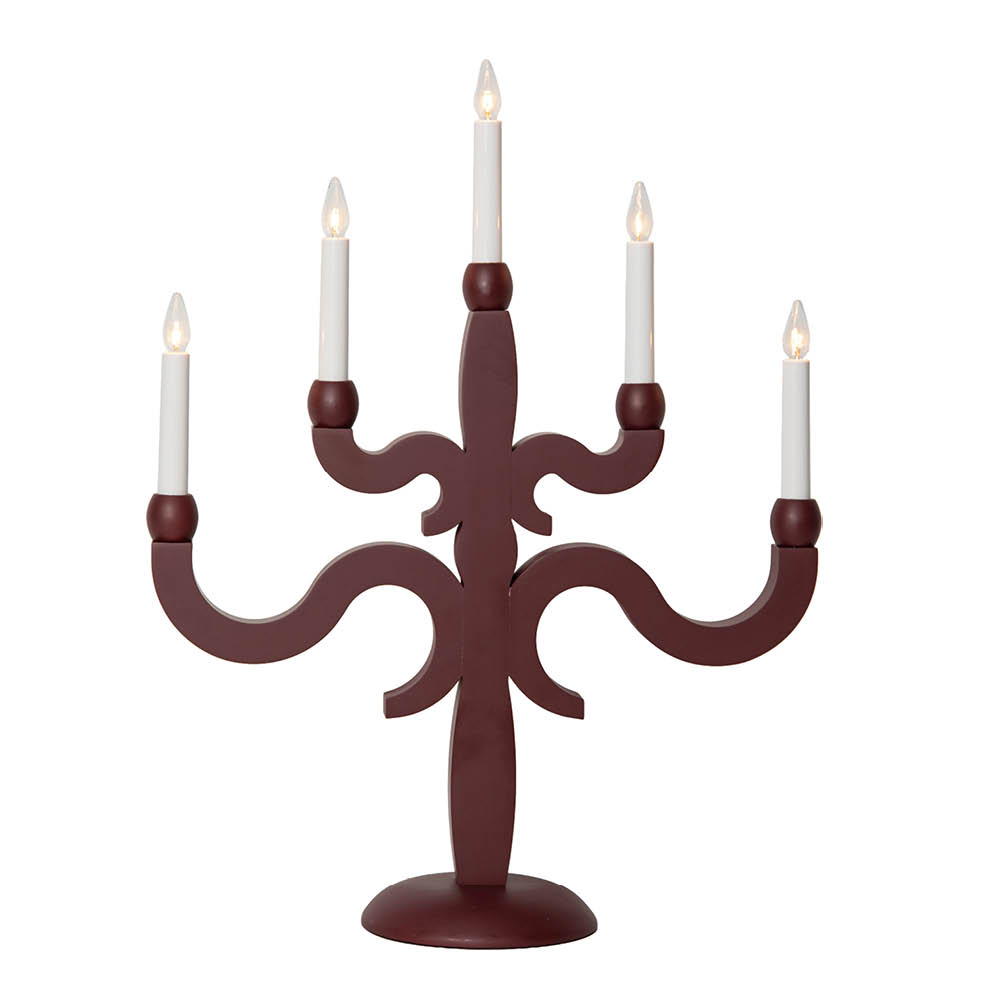 Star Trading - Canna adventtikynttelikkö 55 cm 5-haarainen punainen