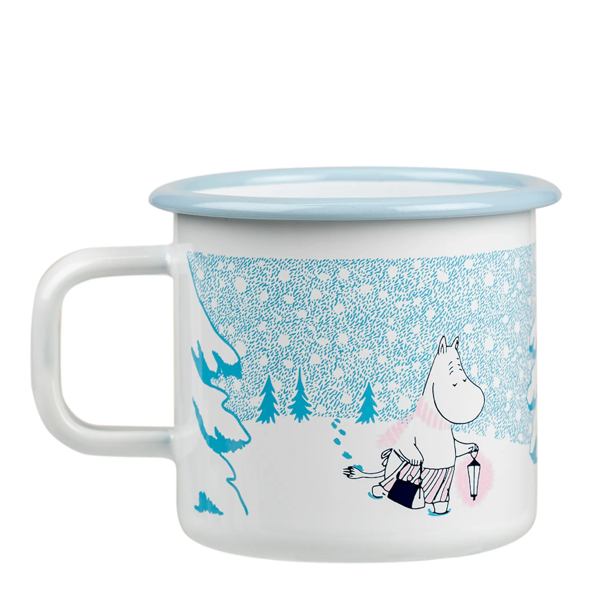 Muurla Mumin Emaljmugg Let it Snow 37 cl Vit