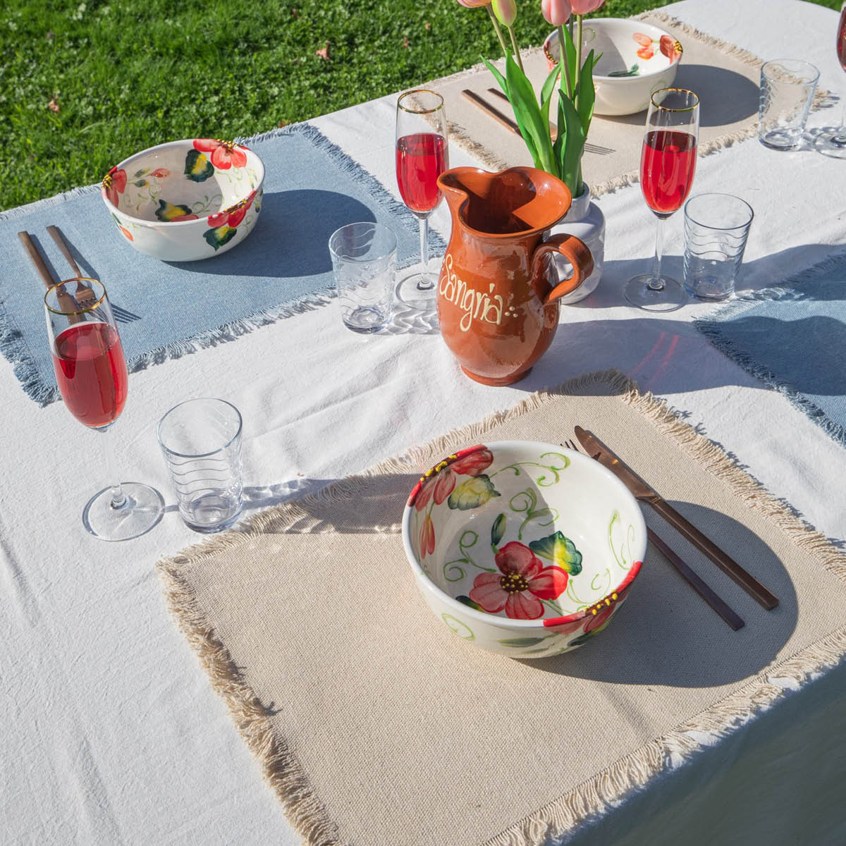 Ziczac Mayaha dekkebrikke  30x40 cm beige