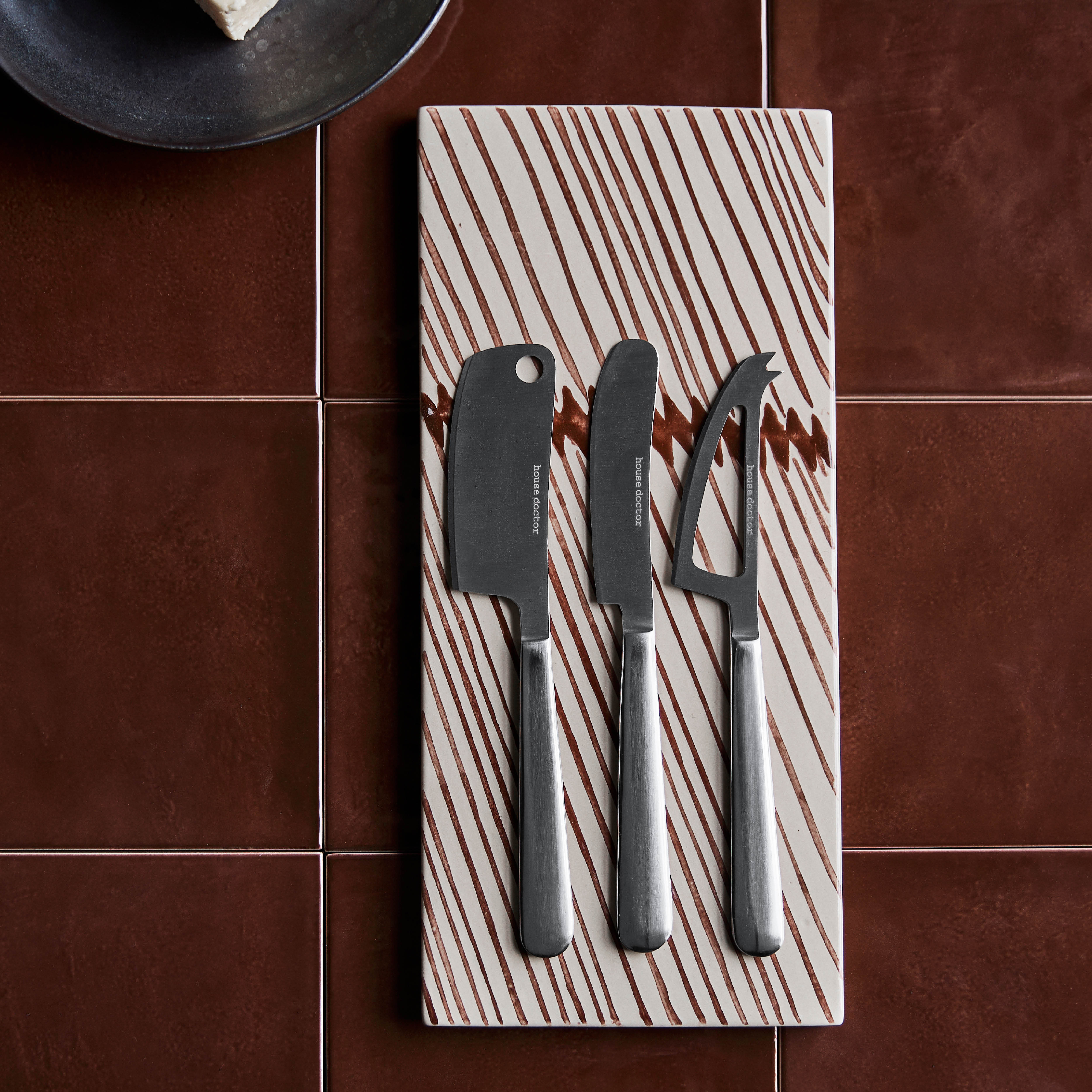 House Doctor Cheese ostknivset 3 delar silverfinish