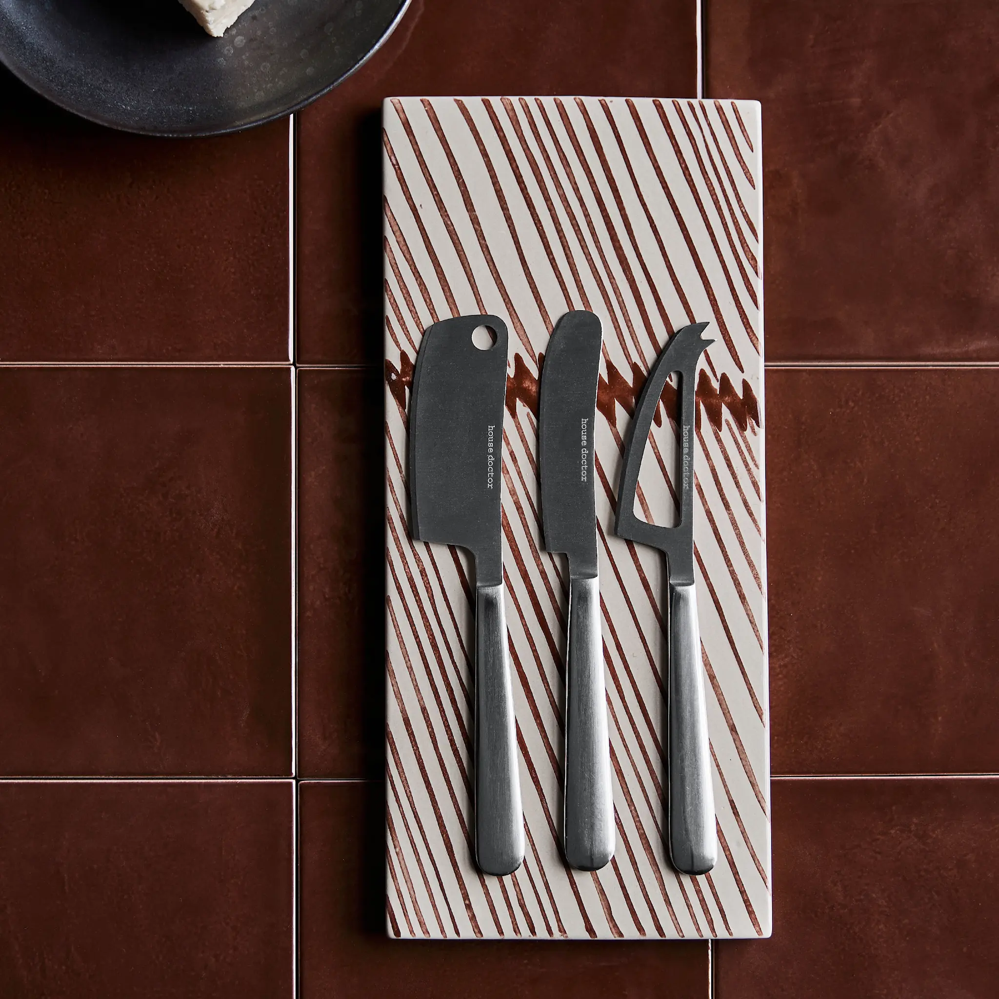 House Doctor Cheese ostknivset 3 delar silverfinish