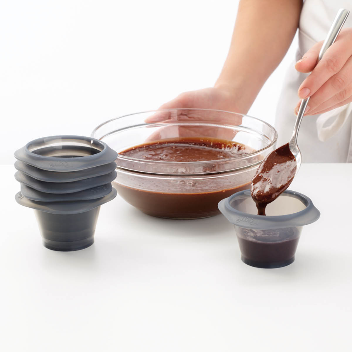 Lékué Silikonformar för Lava Cake 6-pack svart