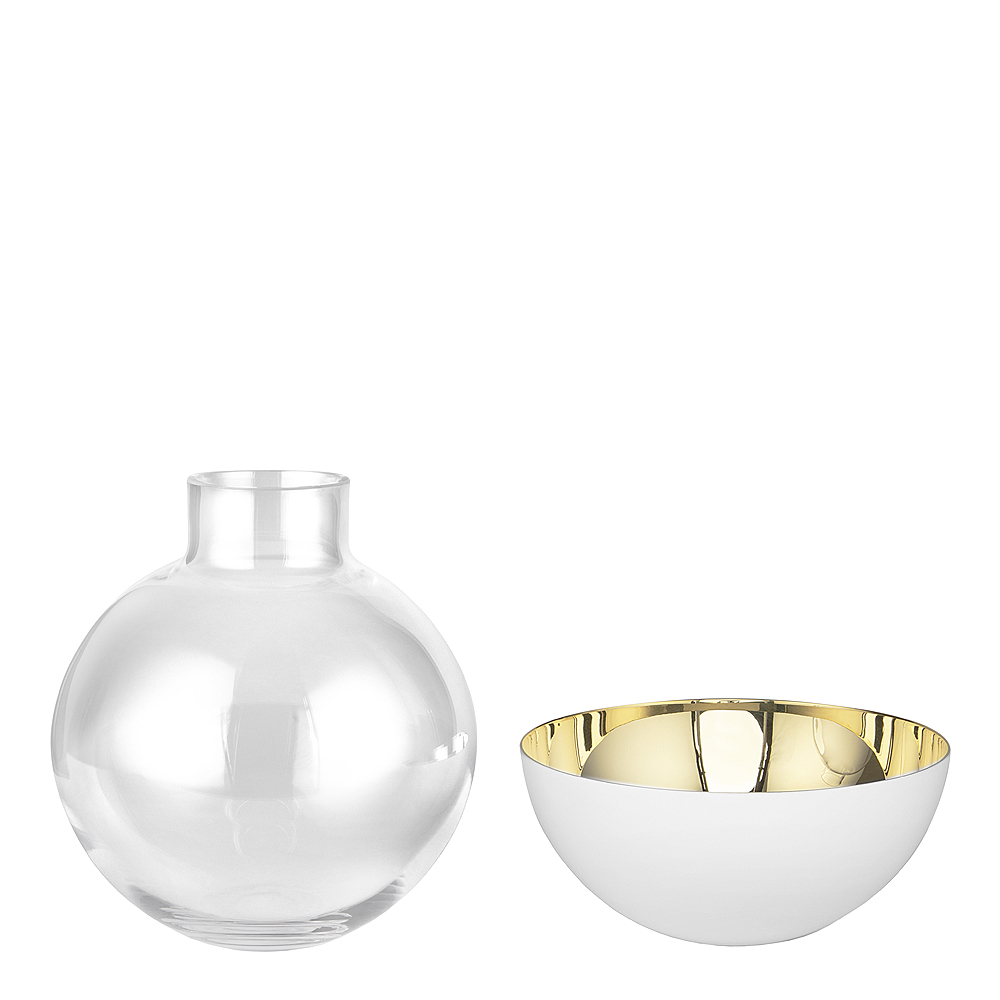 Skultuna Pomme Vas/Lykta 9,5 cm Vit/Mässing