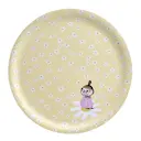 Mumin bricka 25 cm blommor gul