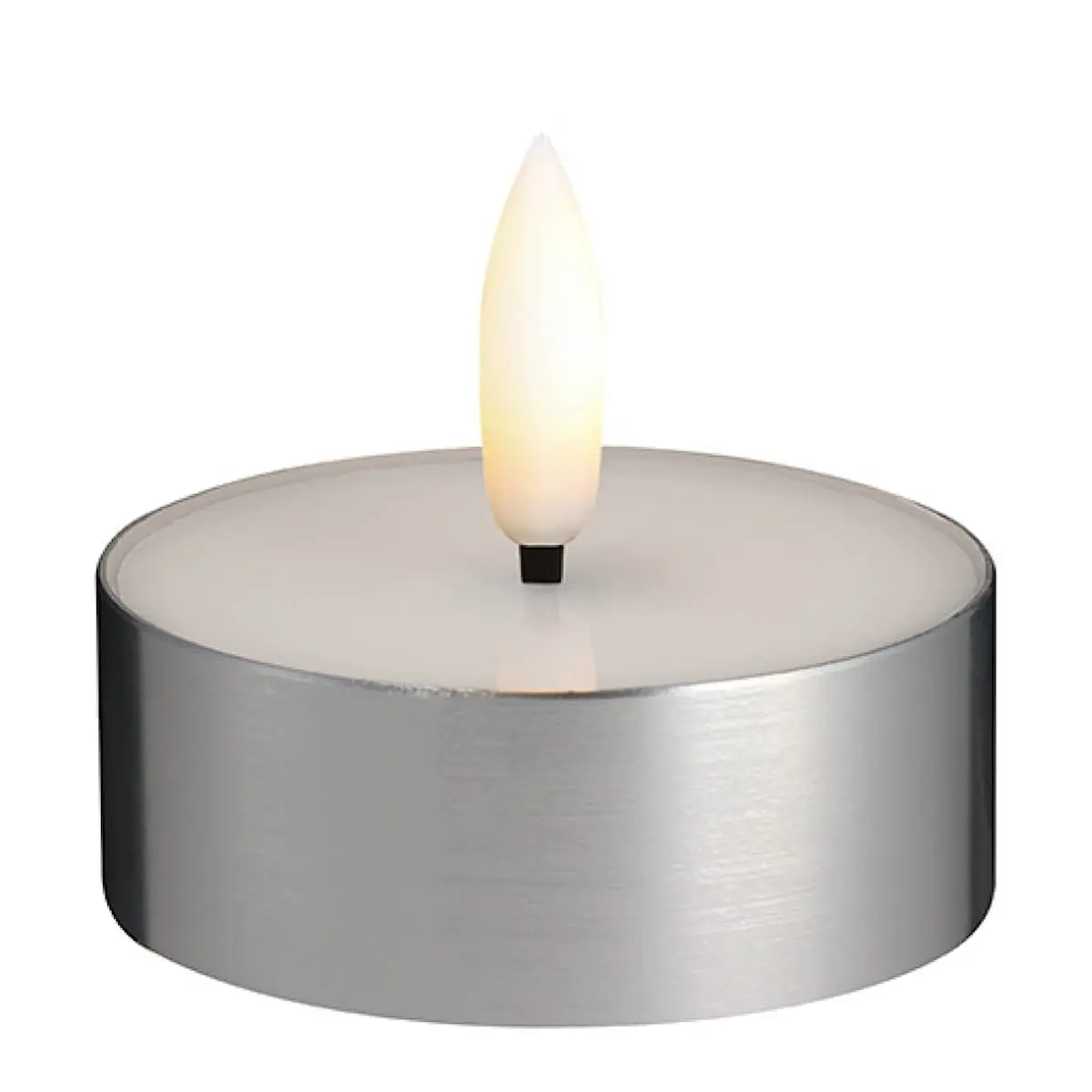 Moods & More Värmeljus LED 6,3x2,5 cm silver