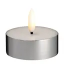 Värmeljus LED 6,3x2,5 cm silver/vit