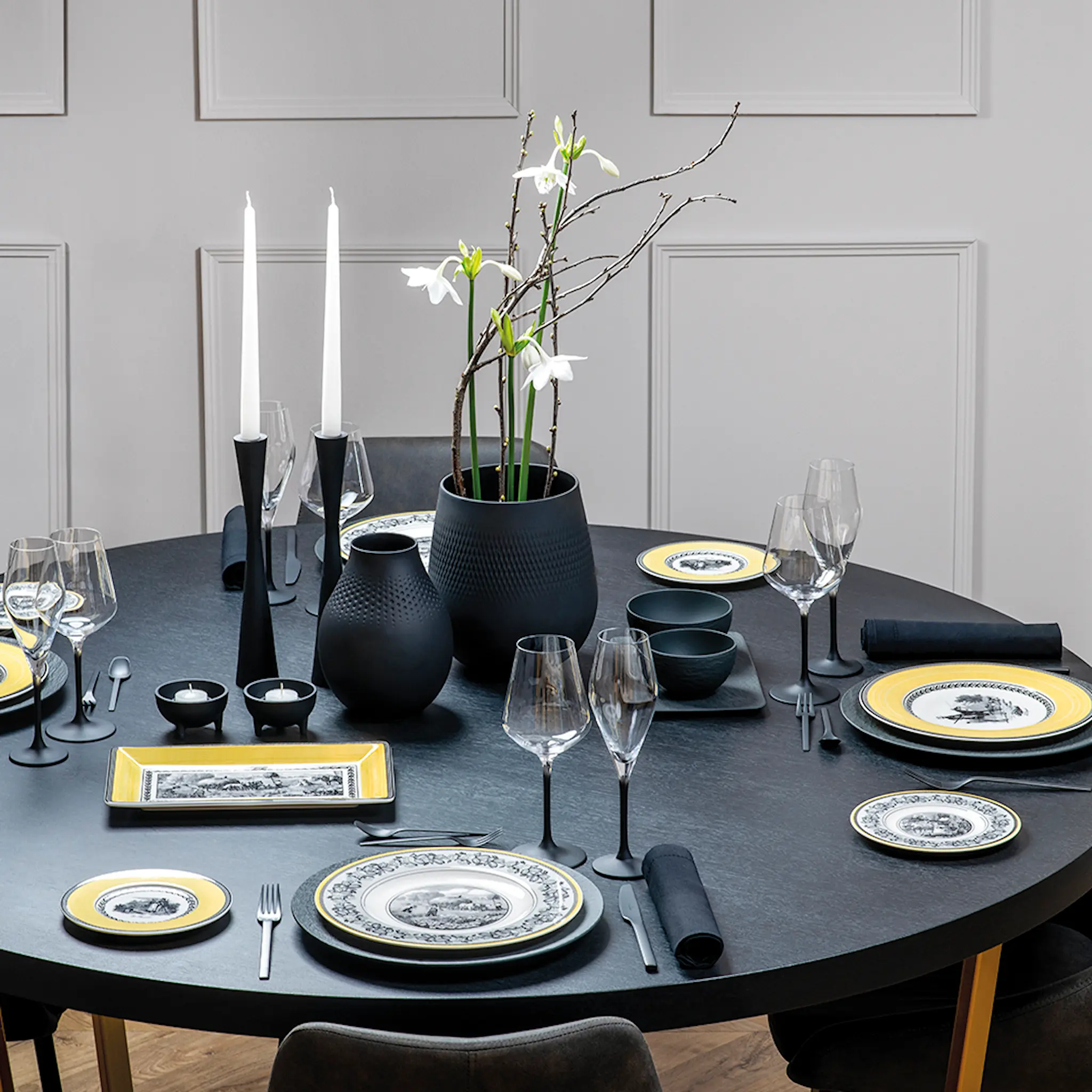 Villeroy & Boch Manufacture Rock Punaviinilasi 4 kpl Kirkas/Musta