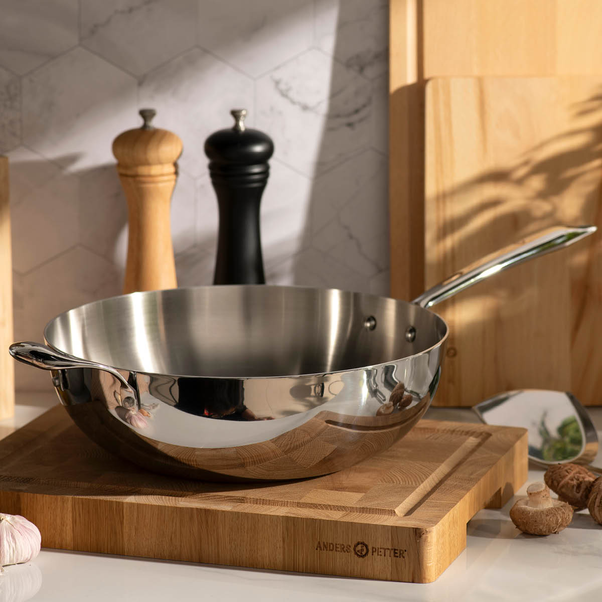 Anders Petter Classic wok 30 cm blank/borstad