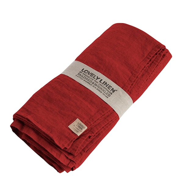 Lovely bordsduk linne 145x300 cm Real Red