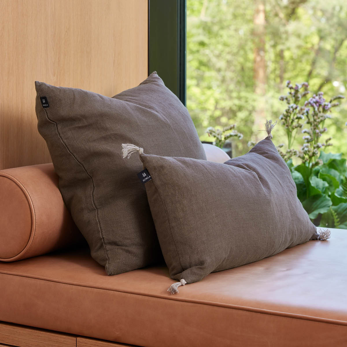 Himla Sunshine kuddfodral linne 50x50 cm coffee