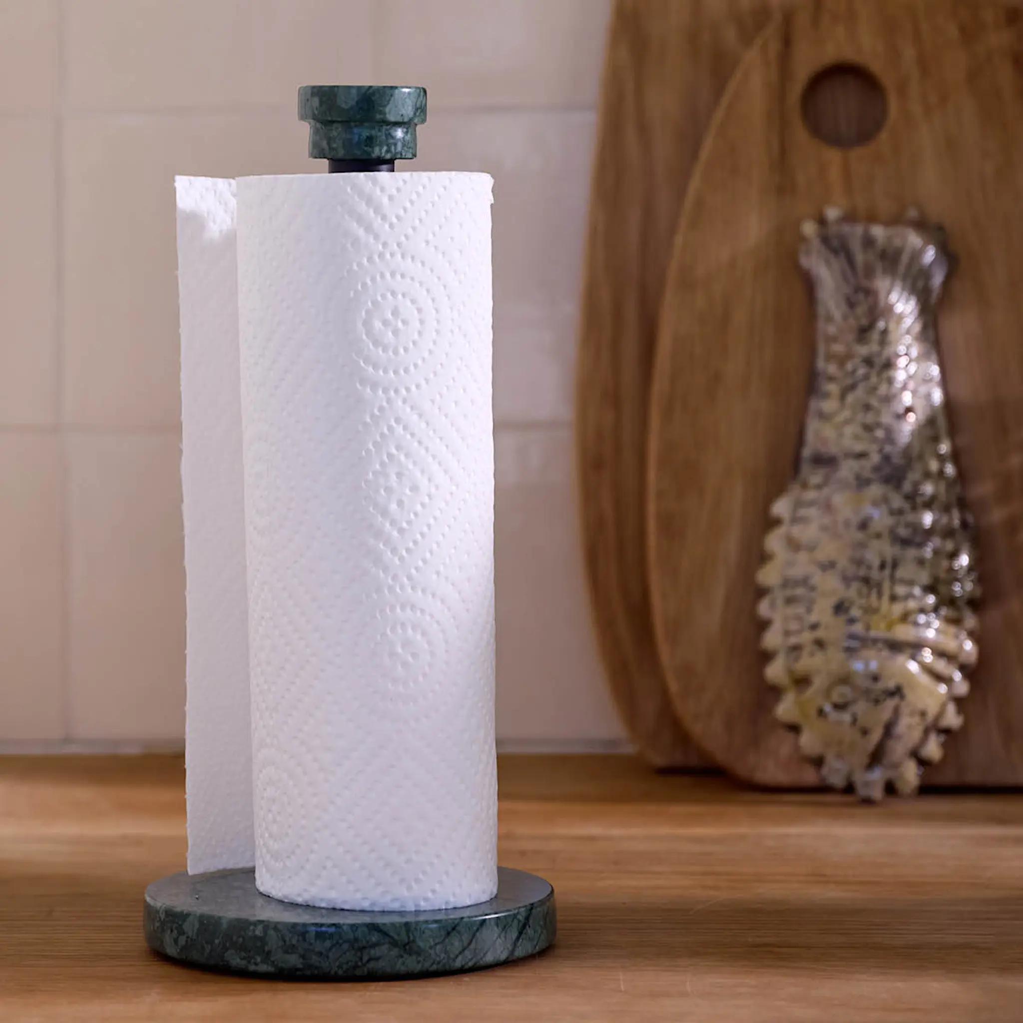 Mette Ditmer Marble kjøkkenrullholder 26 cm dark forest