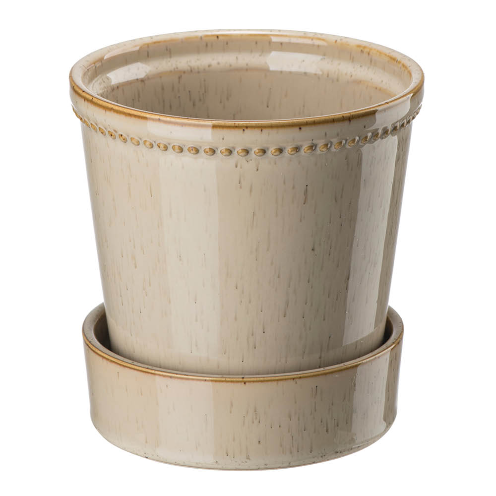 Edelweiss Karmen krukke med skål 13,6 cm light brown
