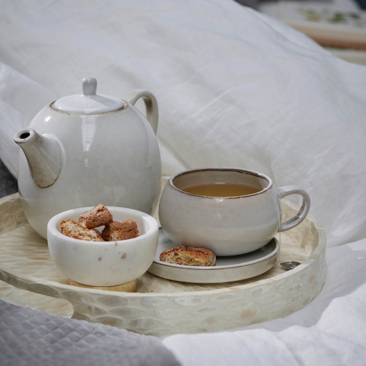 Lene Bjerre Amera kopp med fat 40 cl beige