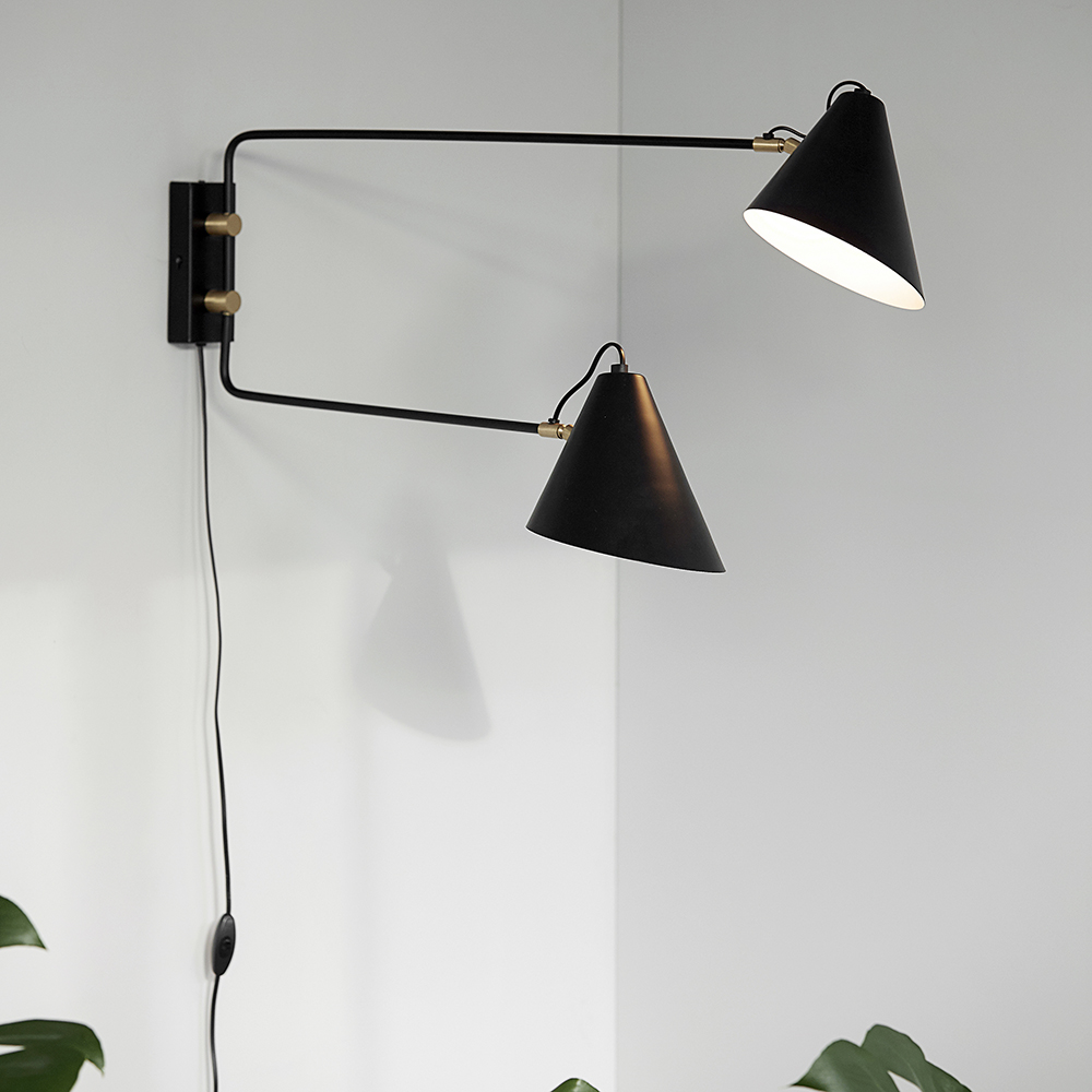 House Doctor Club Double vegglampe 42x81 cm svart