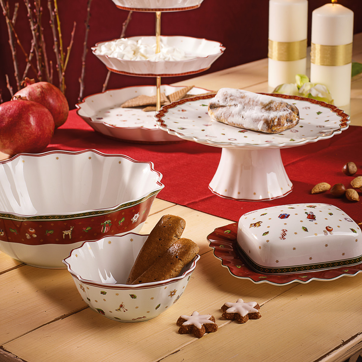 Villeroy & Boch Toy's Delight skål liten 15x15x6 cm vit/röd