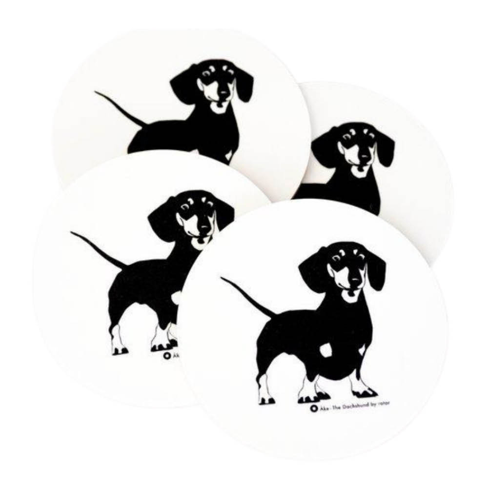 Rotor Design Åke glassbrikke 9x9 cm 4 stk svart/hvit